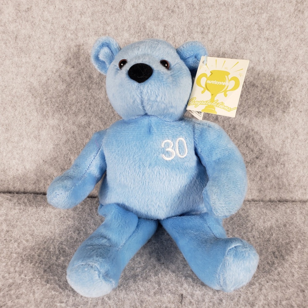 Nutrisystem 30 lb Community Bear Plush Blue Milestone‎ Y2K Retro Mascot Stuffed